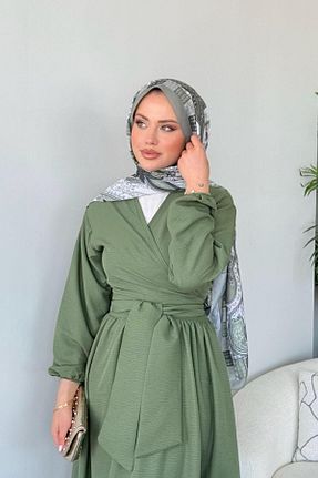 ست بالاتنه و پائین تنه حجاب خاکی زنانه رگولار Şulemoda Giyim - کد 927950664