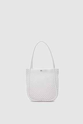 کیف ساحلی سفید زنانه حصیر Shule Bags - کد 927957727