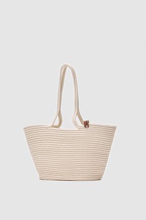 کیف ساحلی بژ زنانه حصیر Shule Bags - کد 927957779