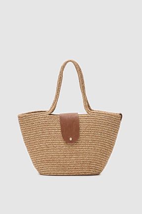 کیف ساحلی قهوه ای زنانه حصیر Shule Bags - کد 927957793