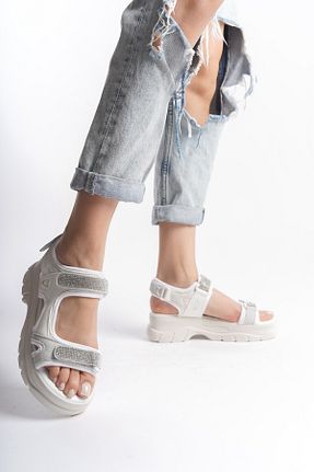 صندل سفید زنانه پاشنه ضخیم Solo Bag - کد 927968282