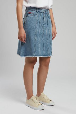 دامن سرمه ای زنانه جین Lee Cooper - کد 927975806