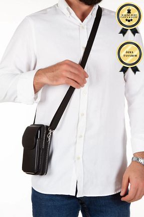 کیف دوشی مشکی زنانه چرم خالص CERFF LEATHER CLUP - کد 789441429