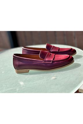 کفش کژوال زرشکی زنانه چرم خالص NEVE SHOES - کد 927968121