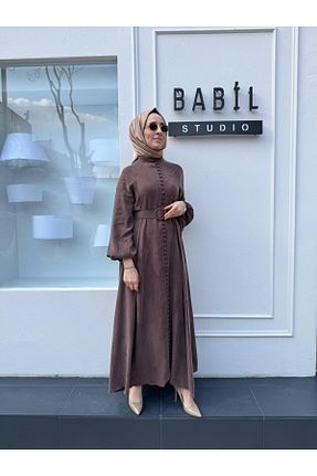لباس حجاب قهوه ای زنانه رگولار TERZİ DÜKKANI - کد 927969733