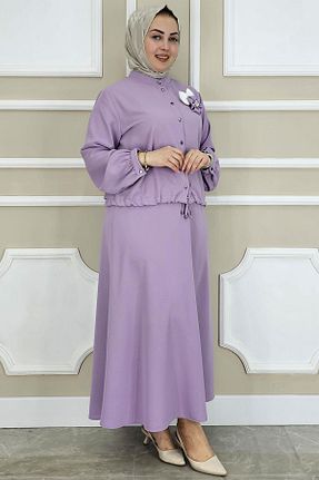 ست بالاتنه و پائین تنه حجاب بنفش زنانه رگولار PYS - کد 928009133