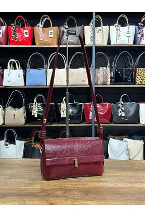 کیف دوشی زرشکی زنانه چرم مصنوعی VICTORIA SHINE - کد 928011908