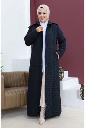 کاپشن حجاب سرمه ای زنانه پلی استر sefamerve - کد 834608924