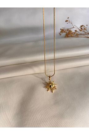 گردنبند استیل ( فولاد ) زرد زنانه استیل ضد زنگ VELMORIA - کد 897393881