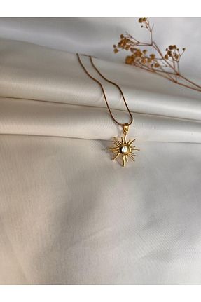 گردنبند استیل ( فولاد ) زرد زنانه استیل ضد زنگ VELMORIA - کد 897393881