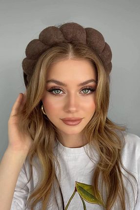 تاج قهوه ای زنانه مخمل minibuki - کد 928024470