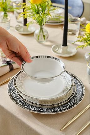 سرویس غذاخوری سفید 6 نفره Karaca - کد 881684148