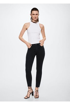 شلوار جین مشکی زنانه رگولار MANGO - کد 308886793