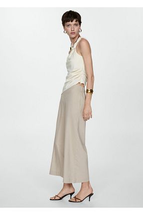 شلوار بژ زنانه پلی استر MANGO - کد 891109846