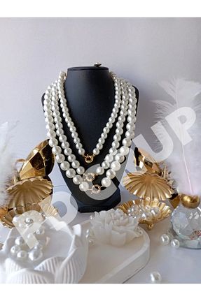 گردنبند مروارید بژ مروارید فرهنگی Pearl Dreams - کد 800399462