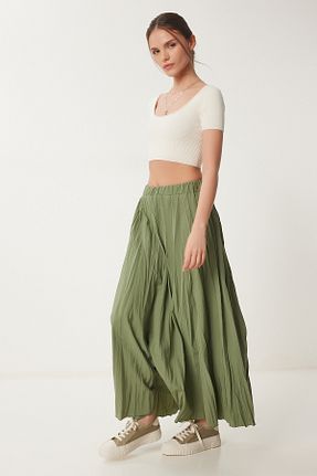 دامن خاکی زنانه ساده Happiness İstanbul - کد 927767851