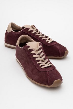 کفش اسنیکر زرشکی زنانه چرم اصل luvishoes - کد 904949704