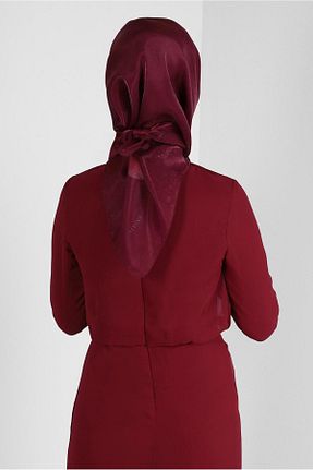روسری زرشکی پلی استر Alvina - کد 805630761