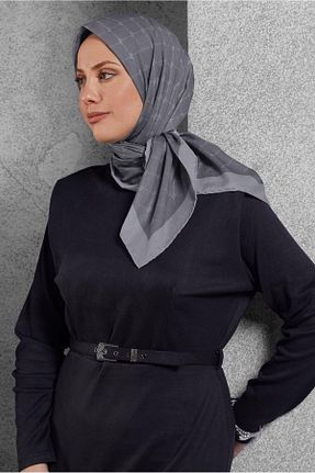 روسری طوسی پلی استر Alvina - کد 922278456