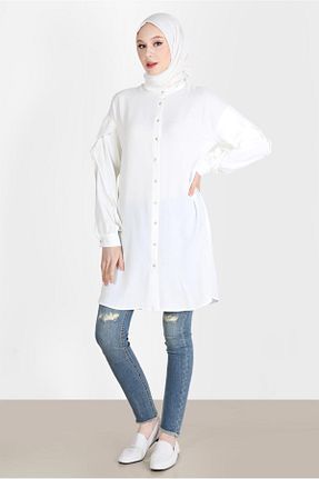 تونیک حجاب سفید زنانه پلی استر Alvina - کد 804944793