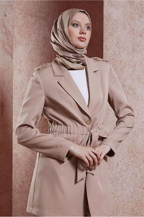 ست بالاتنه و پائین تنه حجاب قهوه ای زنانه رگولار Alvina - کد 853637601