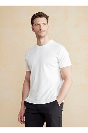 تیشرت سفید مردانه یقه دوچرخه BROOKS BROTHERS - کد 926544807