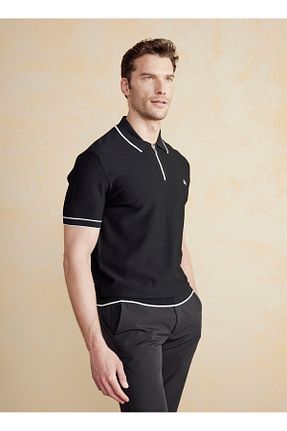 پلیور مشکی مردانه یقه پولو BROOKS BROTHERS - کد 926544816