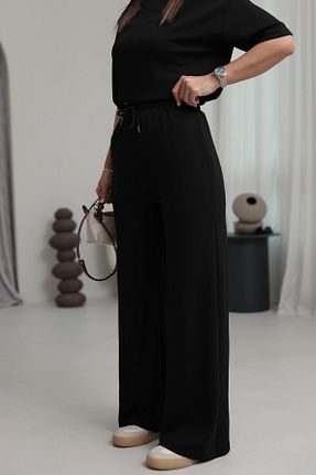 ست بالاتنه و پائین تنه مشکی زنانه بافت OKULCUBABA - کد 926653963