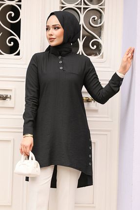 تونیک حجاب مشکی پلی استر Neva Style - کد 926555648