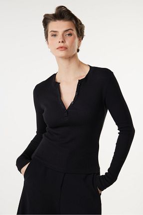 بلوز مشکی زنانه ساده Newmission - کد 926555039