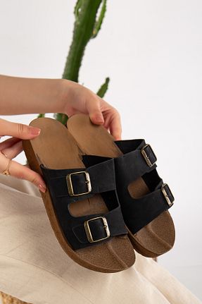 دمپائی مشکی زنانه چرم مصنوعی Jackers - کد 926563813