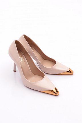 کفش پاشنه بلند کلاسیک بژ زنانه چرم مصنوعی Dgn - کد 926564572