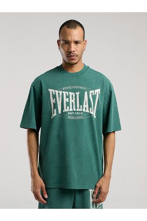 تیشرت اسپرت سبز مردانه اورسایز Everlast - کد 926566356