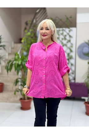 بلوز صورتی زنانه طرح دار Punta Otantik - کد 926572130