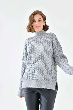 پلیور طوسی زنانه Saç Örgü Park Karon - کد 869207977