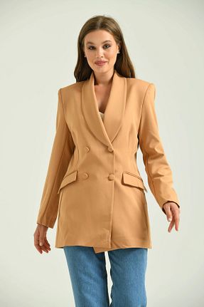کت بلیزر قهوه ای زنانه مخلوط پلی استر Genel Markalar - کد 826956879