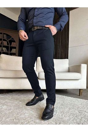 شلوار سرمه ای مردانه کتان WKM - کد 926574464