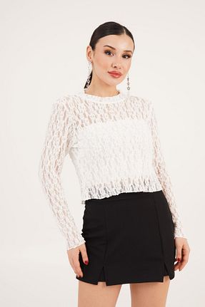 بلوز سفید زنانه ساده Hipo Trend - کد 926575252