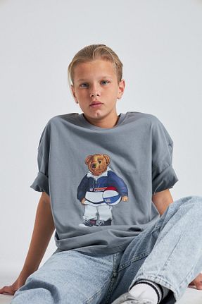 تیشرت طوسی بچه گانه اورسایز The Champ Clothing - کد 926702371