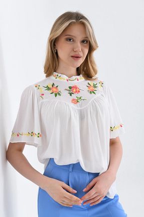 بلوز نباتی زنانه اورسایز Genel Markalar - کد 834051146