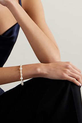 دستبند جواهر سفید زنانه مروارید New Obsessions - کد 926574118