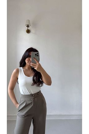 بلوز سفید زنانه ساده Fistan Byn Melisa - کد 926573738