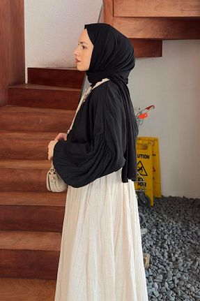 پیراهن حجاب مشکی زنانه اورسایز lamelif - کد 926632807