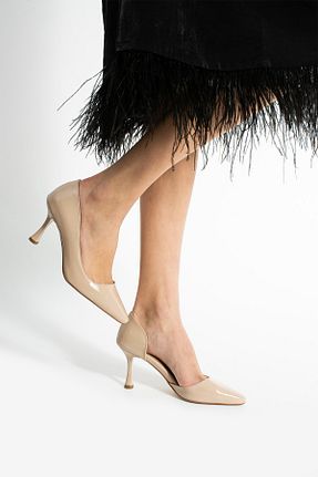 کفش استایلیتو بژ پاشنه نازک Güllü Shoes - کد 926702075