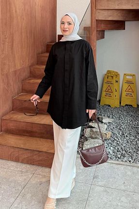 پیراهن حجاب مشکی زنانه اورسایز lamelif - کد 926632826