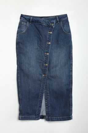 دامن سرمه ای زنانه جین BANNY JEANS - کد 922158651