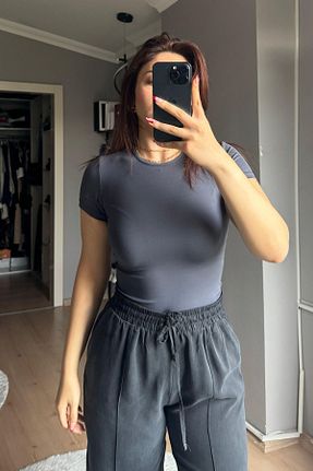 بادی حجاب طوسی زنانه پنبه ای Qenz - کد 926629412