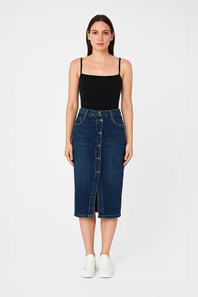 دامن سرمه ای زنانه جین BANNY JEANS - کد 922158651