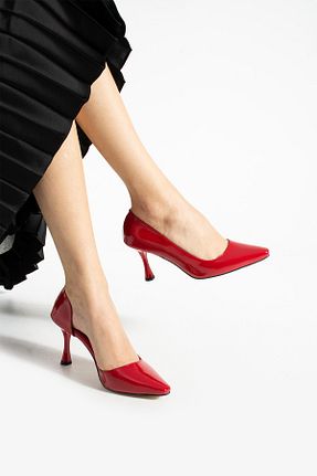 کفش استایلیتو قرمز پاشنه نازک Güllü Shoes - کد 926626453