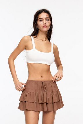 دامن قهوه ای زنانه ویسکون Pull & Bear - کد 926635169